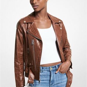 Michaels Black Textured Leather Jacket